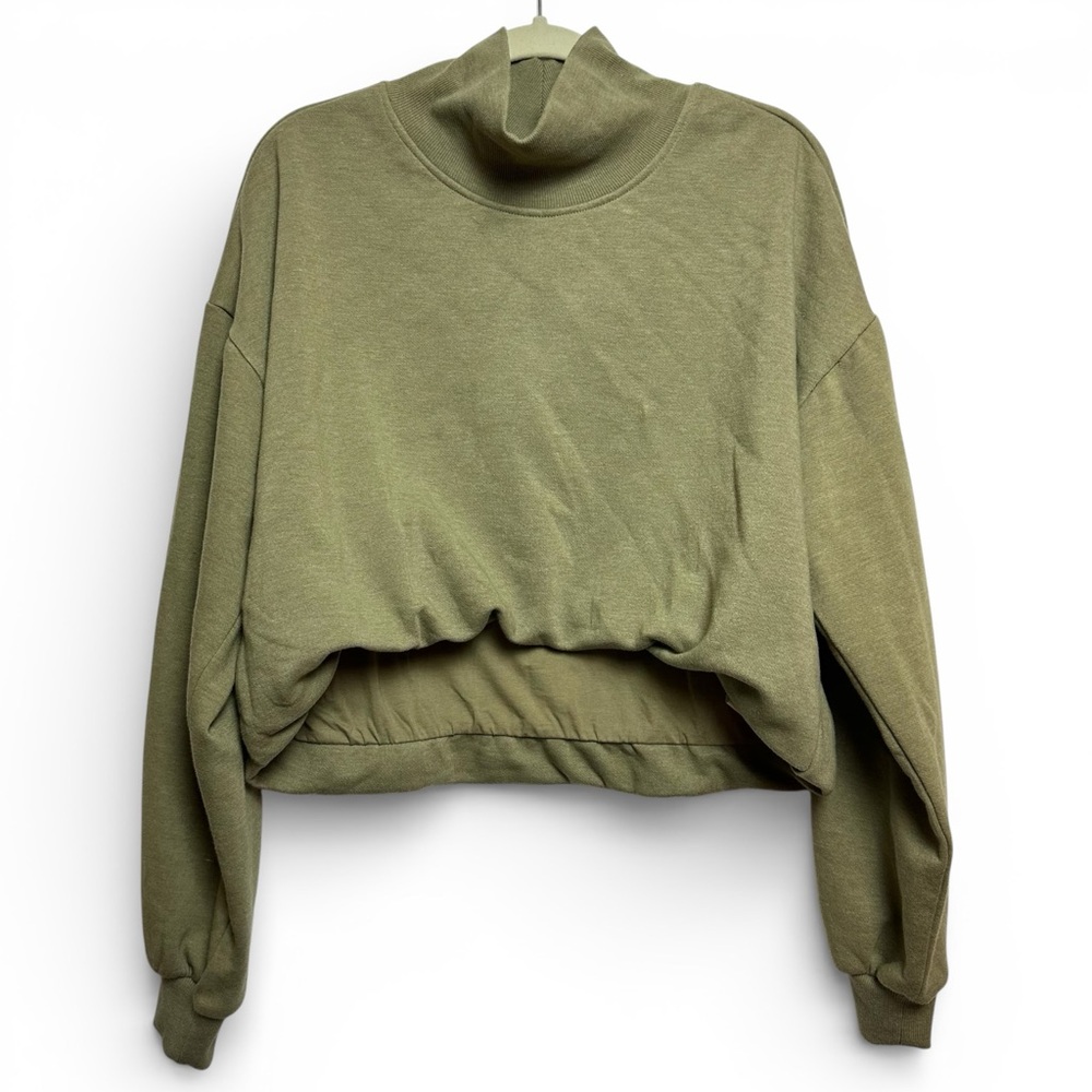 NWT Anthropologie Pilcro bubble hem Olive Green Sweatshirt